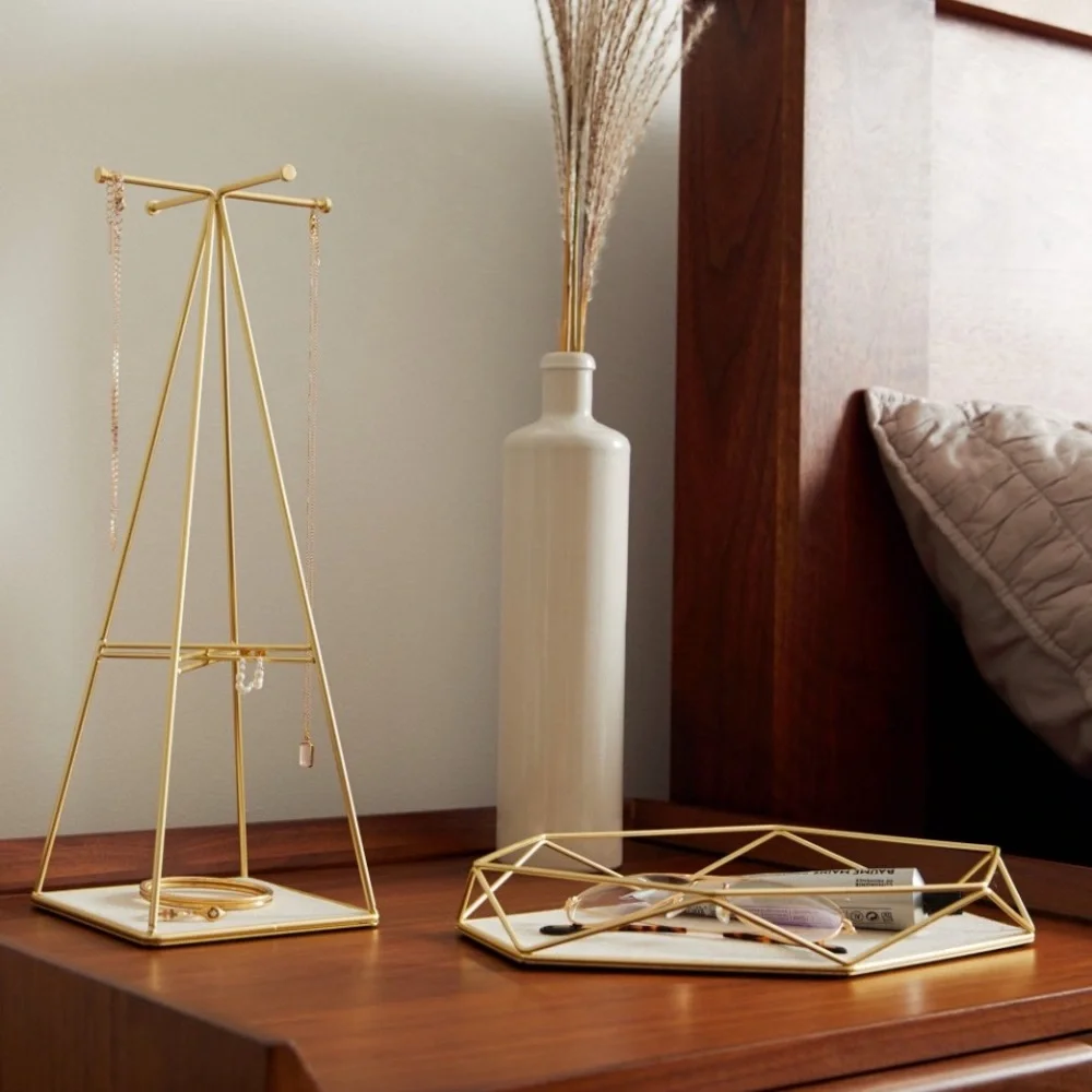 NEW Umbra Display Prisma Tray Sung Wook Park Geometric Gold Tone